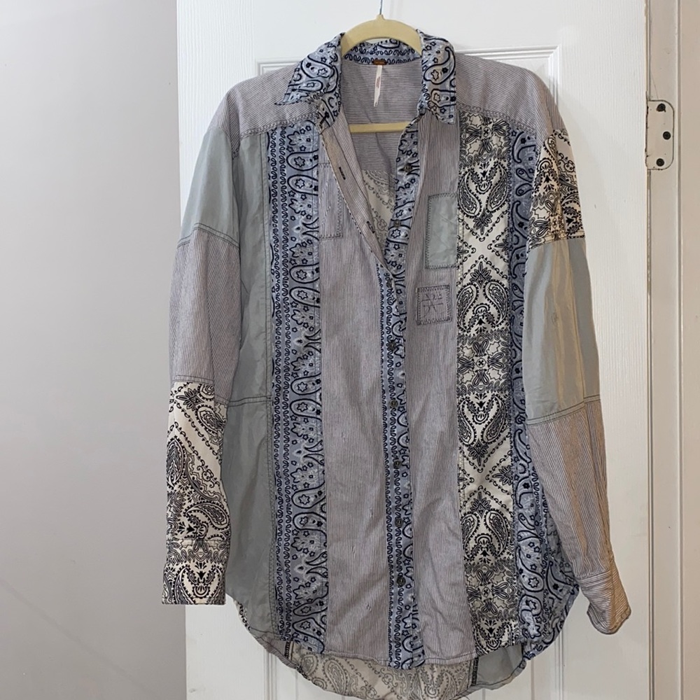 SOLD free people all patched up top - Picture 2 of 3